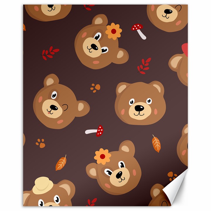 Bears-vector-free-seamless-pattern1 Canvas 16  x 20 