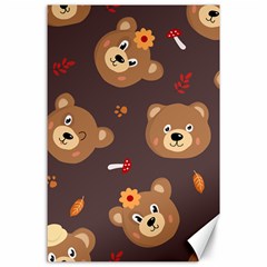 Bears-vector-free-seamless-pattern1 Canvas 24  X 36 