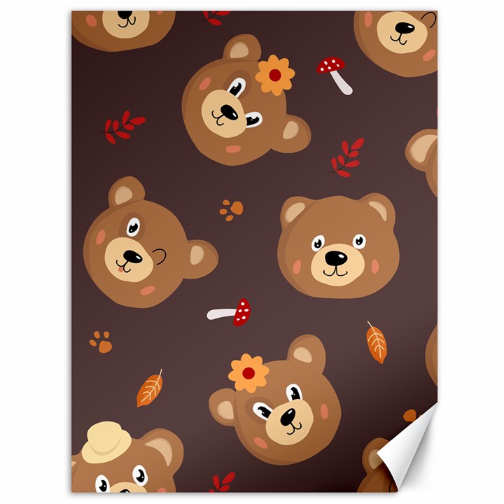 Bears-vector-free-seamless-pattern1 Canvas 36  x 48 