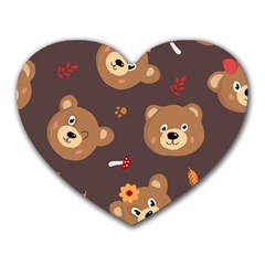 Bears-vector-free-seamless-pattern1 Heart Mousepads