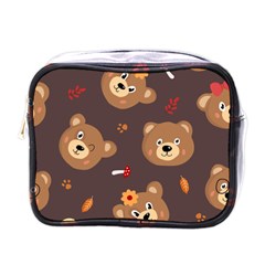 Bears-vector-free-seamless-pattern1 Mini Toiletries Bag (one Side)