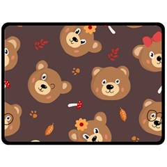 Bears-vector-free-seamless-pattern1 Fleece Blanket (large) 