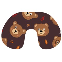 Bears-vector-free-seamless-pattern1 Travel Neck Pillow by webstylecreations