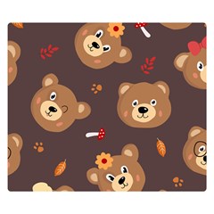 Bears-vector-free-seamless-pattern1 Double Sided Flano Blanket (small) 