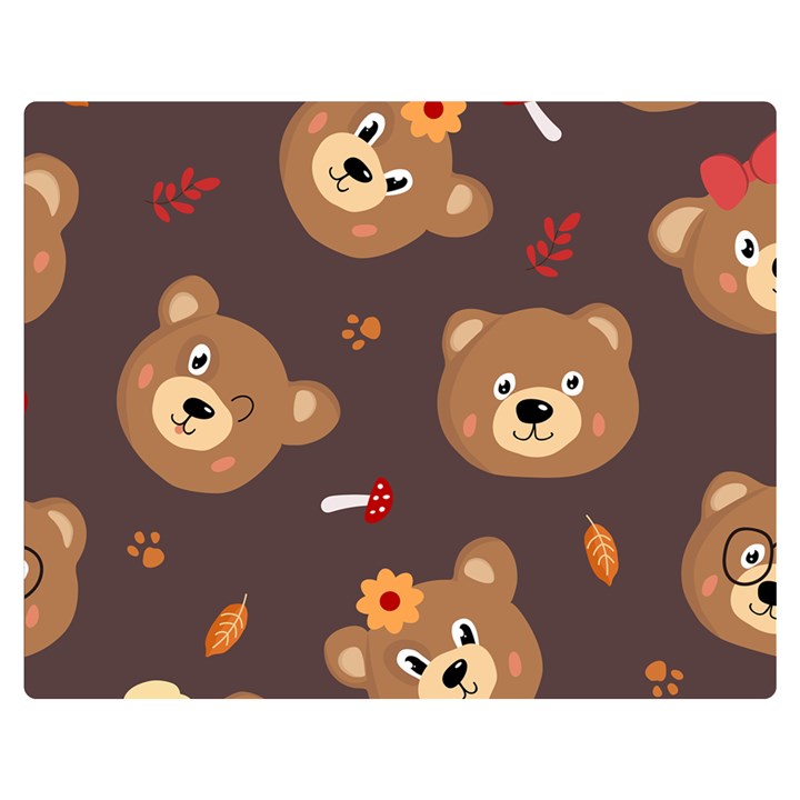 Bears-vector-free-seamless-pattern1 Double Sided Flano Blanket (Medium) 