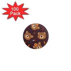 Bears-vector-free-seamless-pattern1 1  Mini Magnets (100 Pack) 