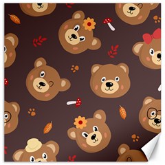 Bears-vector-free-seamless-pattern1 Canvas 16  X 16 