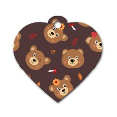 Bears-vector-free-seamless-pattern1 Dog Tag Heart (one Side)