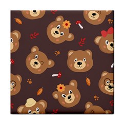 Bears-vector-free-seamless-pattern1 Face Towel by webstylecreations