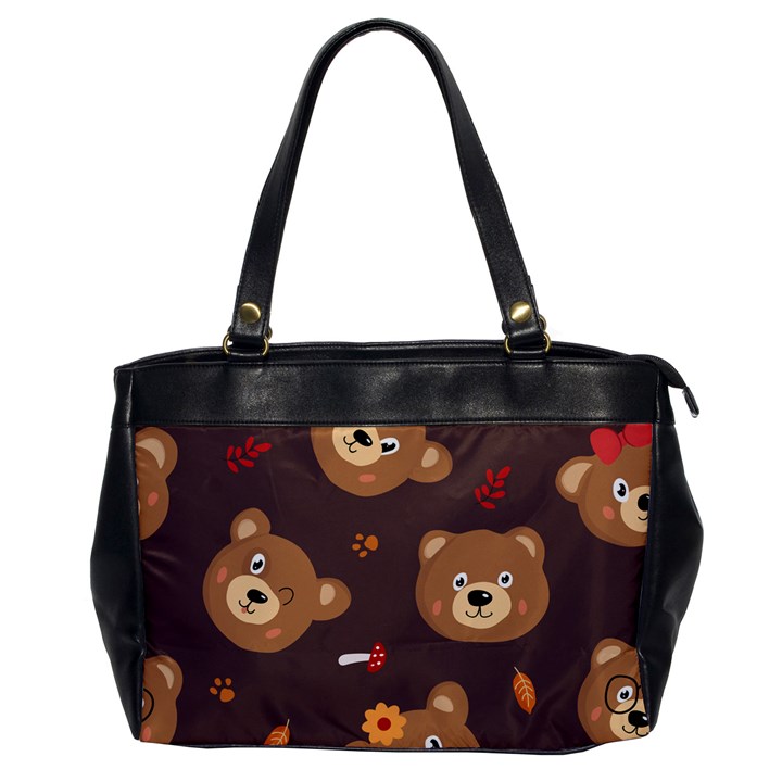 Bears-vector-free-seamless-pattern1 Oversize Office Handbag