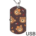 Bears-vector-free-seamless-pattern1 Dog Tag USB Flash (Two Sides) Front