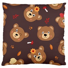 Bears-vector-free-seamless-pattern1 Large Cushion Case (two Sides)