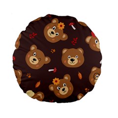 Bears-vector-free-seamless-pattern1 Standard 15  Premium Flano Round Cushions by webstylecreations