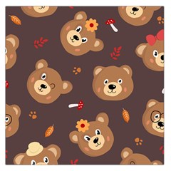 Bears-vector-free-seamless-pattern1 Large Satin Scarf (square) by webstylecreations