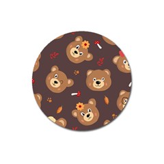 Bears-vector-free-seamless-pattern1 Magnet 3  (round) by webstylecreations