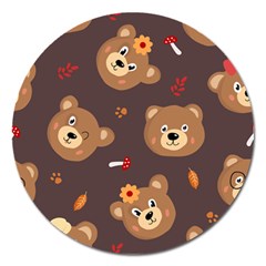 Bears-vector-free-seamless-pattern1 Magnet 5  (round) by webstylecreations