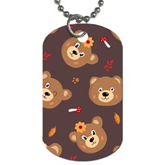 Bears-vector-free-seamless-pattern1 Dog Tag (one Side) by webstylecreations