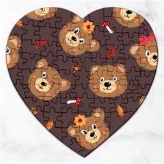 Bears-vector-free-seamless-pattern1 Jigsaw Puzzle (heart) by webstylecreations