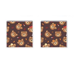 Bears-vector-free-seamless-pattern1 Cufflinks (square) by webstylecreations