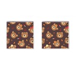 Bears-vector-free-seamless-pattern1 Cufflinks (Square) Front(Pair)