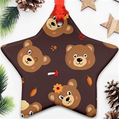 Bears-vector-free-seamless-pattern1 Ornament (star) by webstylecreations