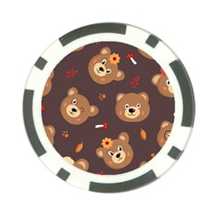 Bears-vector-free-seamless-pattern1 Poker Chip Card Guard (10 Pack) by webstylecreations