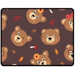 Bears-vector-free-seamless-pattern1 Fleece Blanket (medium)  by webstylecreations