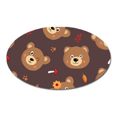 Bears-vector-free-seamless-pattern1 Oval Magnet by webstylecreations