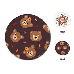 Bears-vector-free-seamless-pattern1 Playing Cards Single Design (round) by webstylecreations