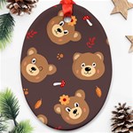 Bears-vector-free-seamless-pattern1 Oval Ornament (Two Sides) Back