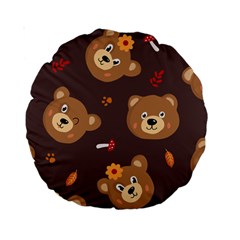 Bears-vector-free-seamless-pattern1 Standard 15  Premium Round Cushions by webstylecreations