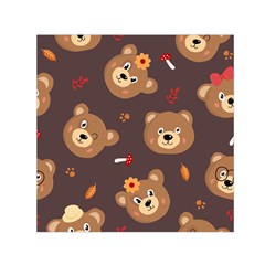 Bears-vector-free-seamless-pattern1 Small Satin Scarf (square) by webstylecreations