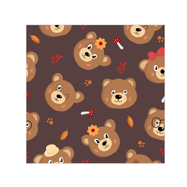 Bears-vector-free-seamless-pattern1 Small Satin Scarf (Square)