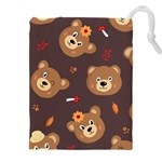 Bears-vector-free-seamless-pattern1 Drawstring Pouch (5XL) Front