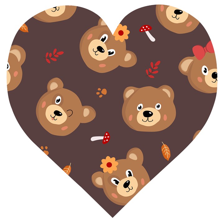 Bears-vector-free-seamless-pattern1 Wooden Puzzle Heart