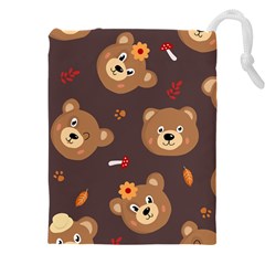 Bears-vector-free-seamless-pattern1 Drawstring Pouch (5xl) by webstylecreations