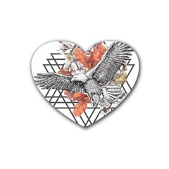 Boho Eagle  Rubber Coaster (heart)  by webstylecreations