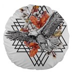 Boho Eagle  Large 18  Premium Flano Round Cushions Back