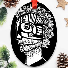 Cyber Punk Portrait Poster Illustration Ornament (oval) by dflcprintsclothing