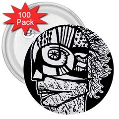 Cyber Punk Portrait Poster Illustration 3  Buttons (100 Pack)  by dflcprintsclothing