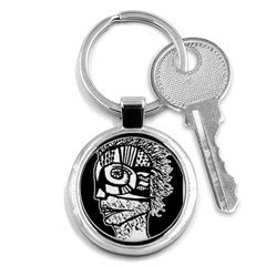 Cyber Punk Portrait Poster Illustration Key Chain (round)