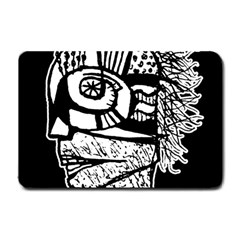 Cyber Punk Portrait Poster Illustration Small Doormat  by dflcprintsclothing