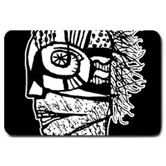 Cyber Punk Portrait Poster Illustration Large Doormat  by dflcprintsclothing