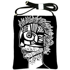 Cyber Punk Portrait Poster Illustration Shoulder Sling Bag by dflcprintsclothing