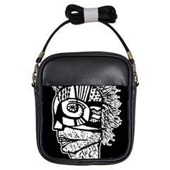 Cyber Punk Portrait Poster Illustration Girls Sling Bag by dflcprintsclothing