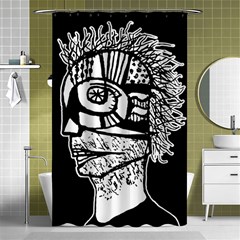 Cyber Punk Portrait Poster Illustration Shower Curtain 48  X 72  (small)  by dflcprintsclothing