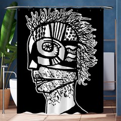 Cyber Punk Portrait Poster Illustration Shower Curtain 60  X 72  (medium)  by dflcprintsclothing