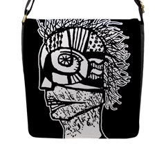 Cyber Punk Portrait Poster Illustration Flap Closure Messenger Bag (l) by dflcprintsclothing