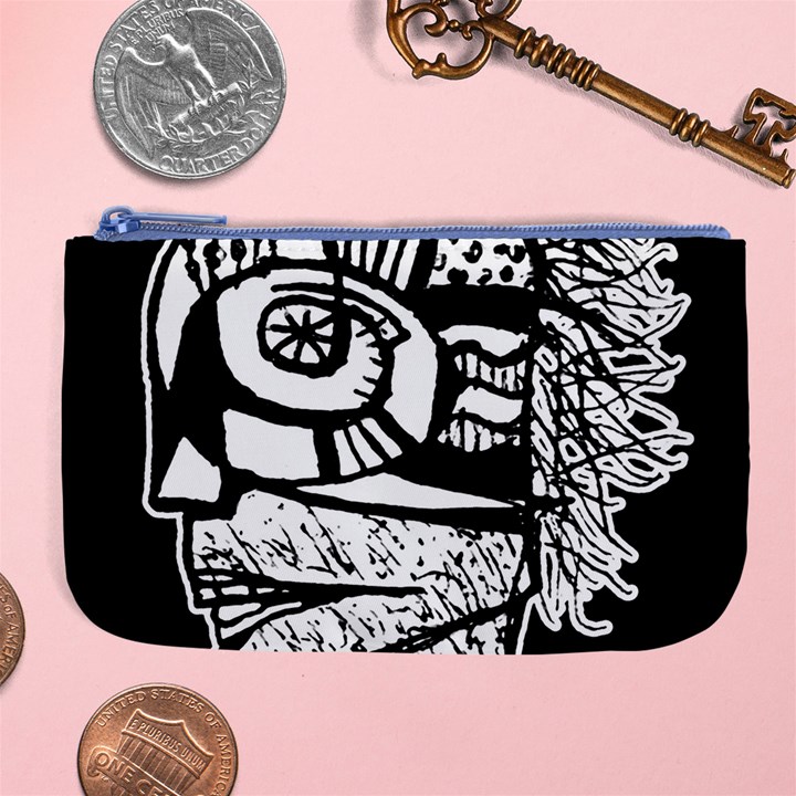 Cyber Punk Portrait Poster Illustration Large Coin Purse