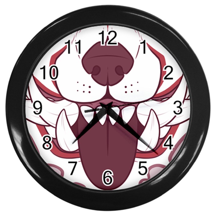 Kitsune Mask Wall Clock (Black)